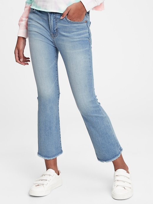 Image number 2 showing, Kids High-Rise Ankle Flare Jeans with Stretch