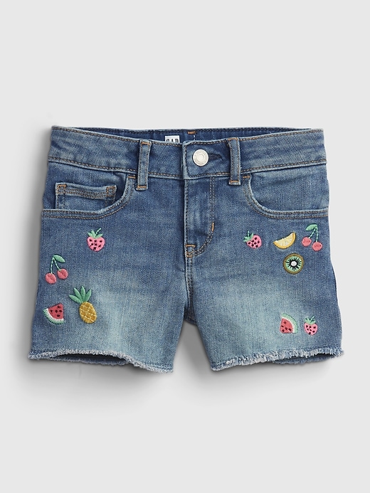 2 of 8 showing, with the color medium wash of product Kids Denim Shorts with Stretch