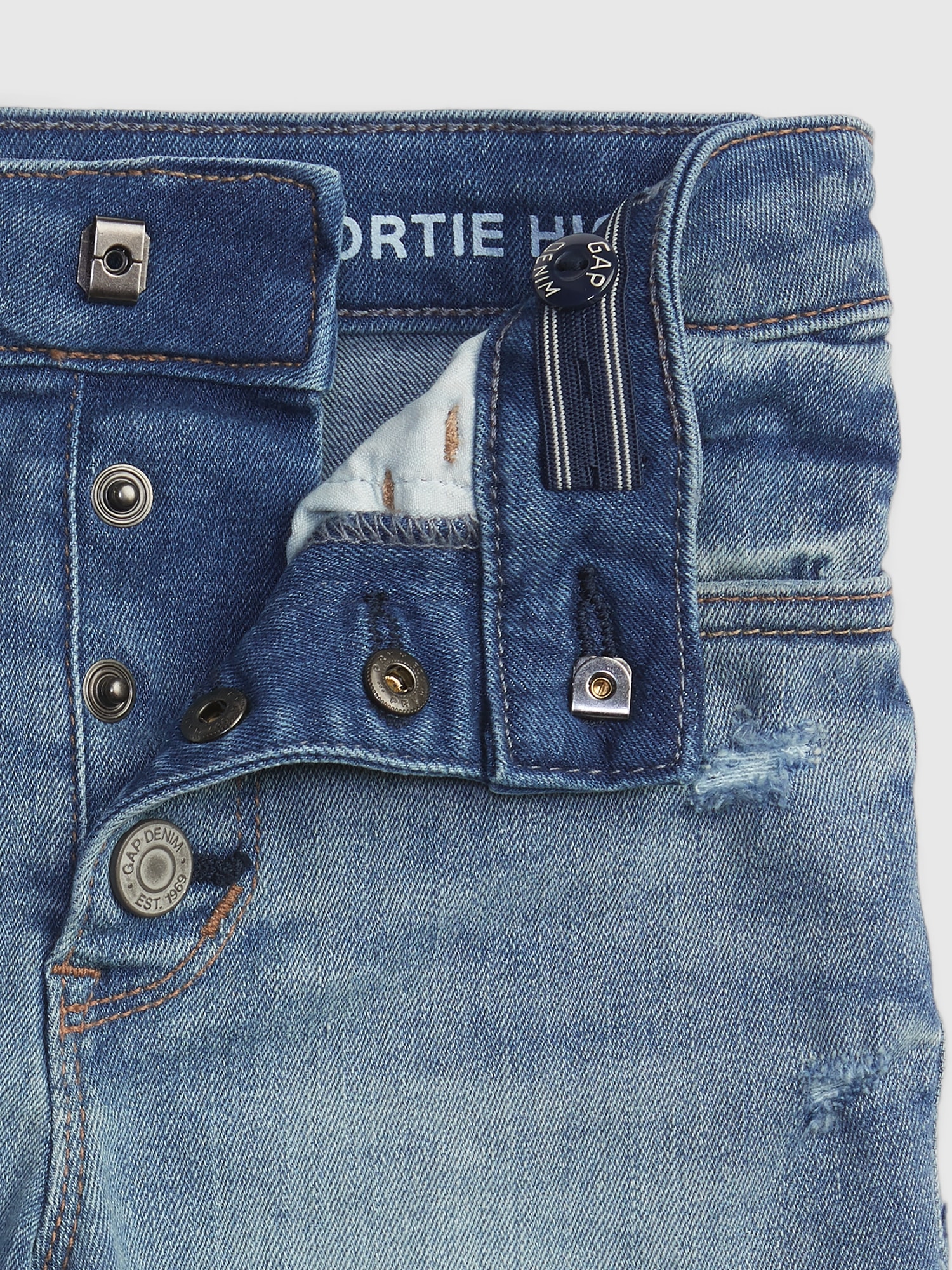 Kids High-Rise Distressed Denim Shorts 