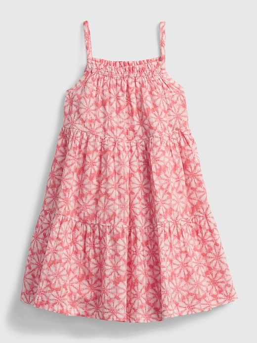 2 of 8 showing, with the color pink print of product Toddler Floral Tiered Dress