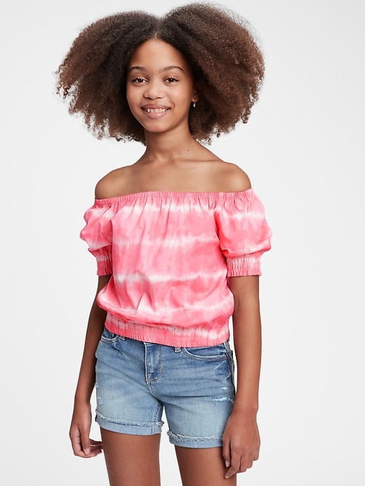 Image number 2 showing, Kids Tie-Dye Puff Sleeve Top