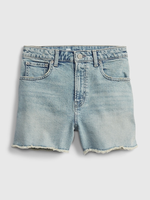 2 of 8 showing, with the color medium wash of product Teen Sky High Rise Denim Shorts
