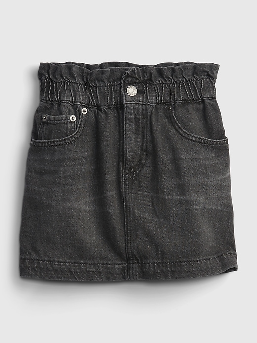 Paperbag denim skirt black online