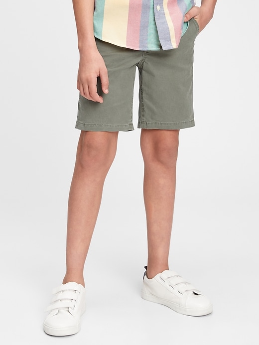 1 of 8 showing, with the color green of product Kids Woven Shorts