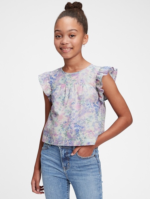2 of 8 showing, with the color purple print of product Kids Watercolor Top