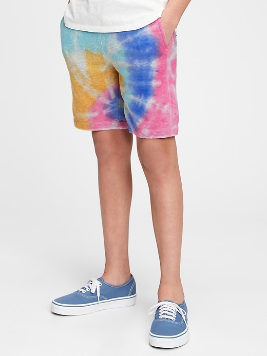 1 of 8 showing, with the color multi tie dye of product Kids Logo Pull-On Shorts