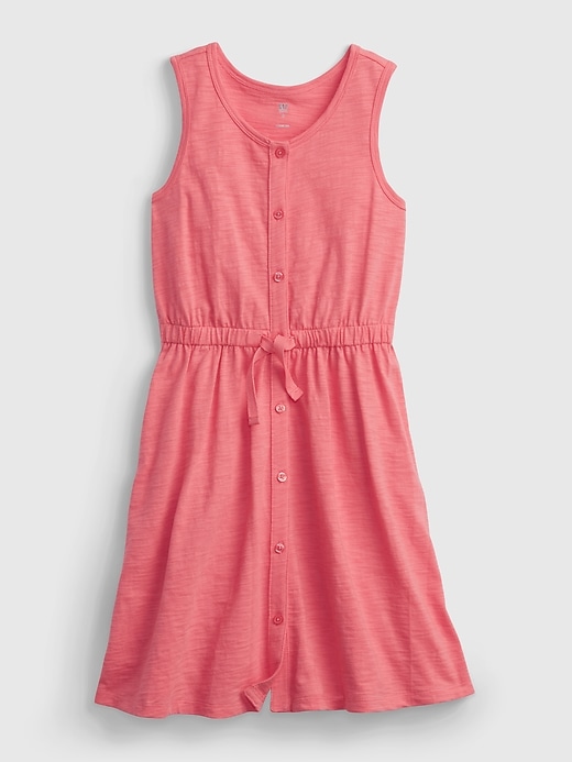 1 of 8 showing, with the color apple blossom of product Kids Button-Front Dress