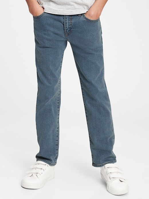 2 of 8 showing, with the color medium wash of product Kids Straight Jeans