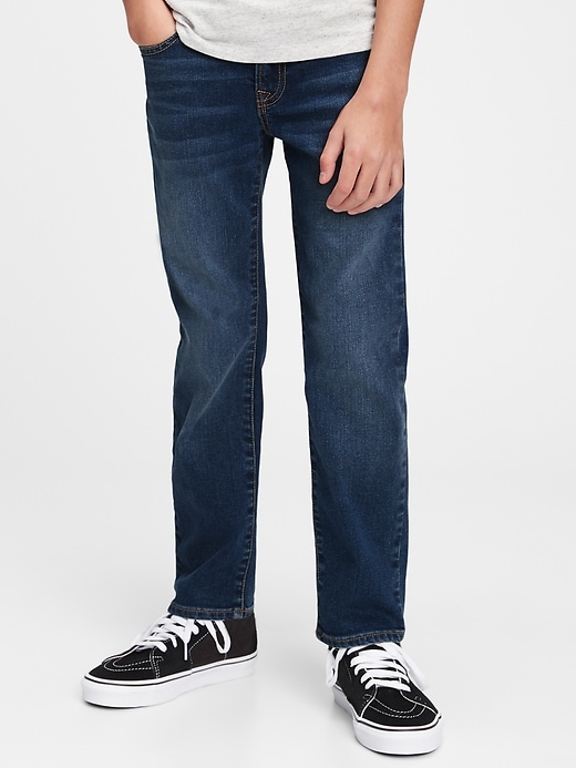 2 of 8 showing, with the color medium wash of product Kids Straight Jeans