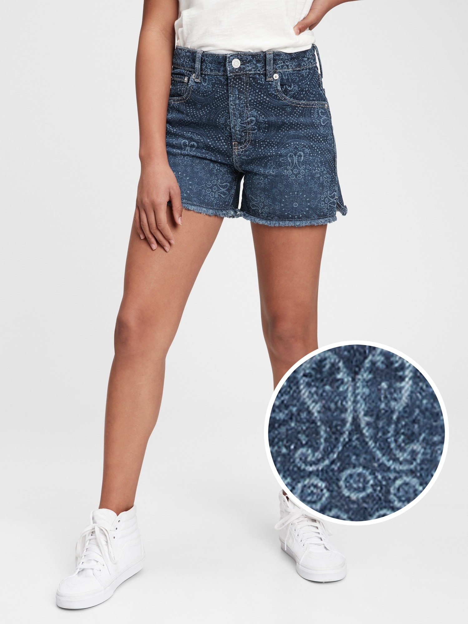 gap high waisted denim shorts