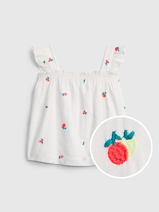 1 of 8 showing, with the color multi fruit of product Toddler Flutter Smocked Top