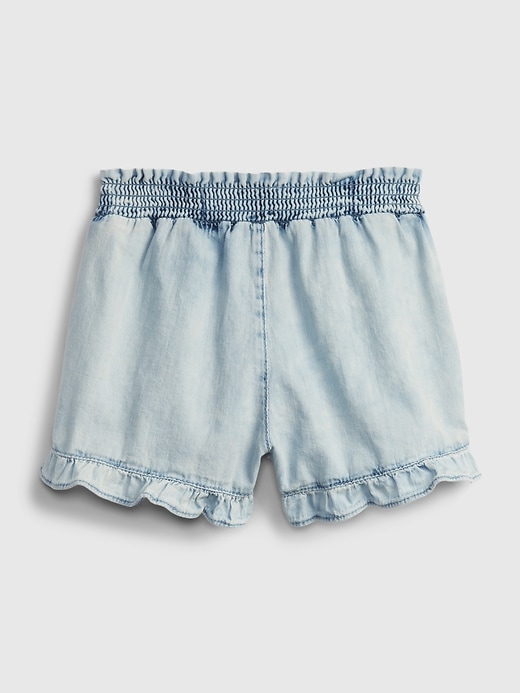 2 of 8 showing, with the color marble wash of product Toddler Denim Pull-On Shortie Shorts