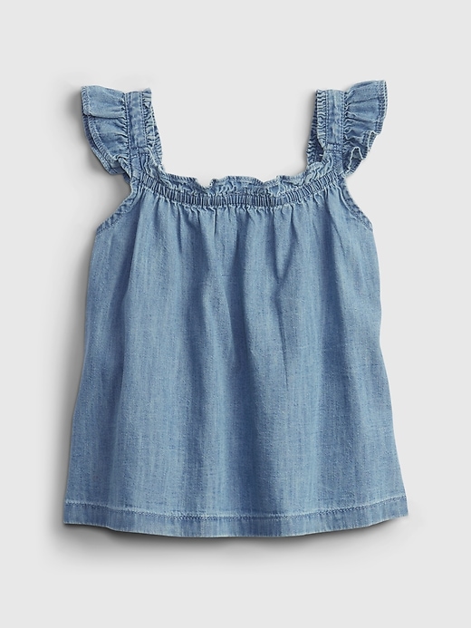 Image number 2 showing, Toddler Denim Ruffle Top