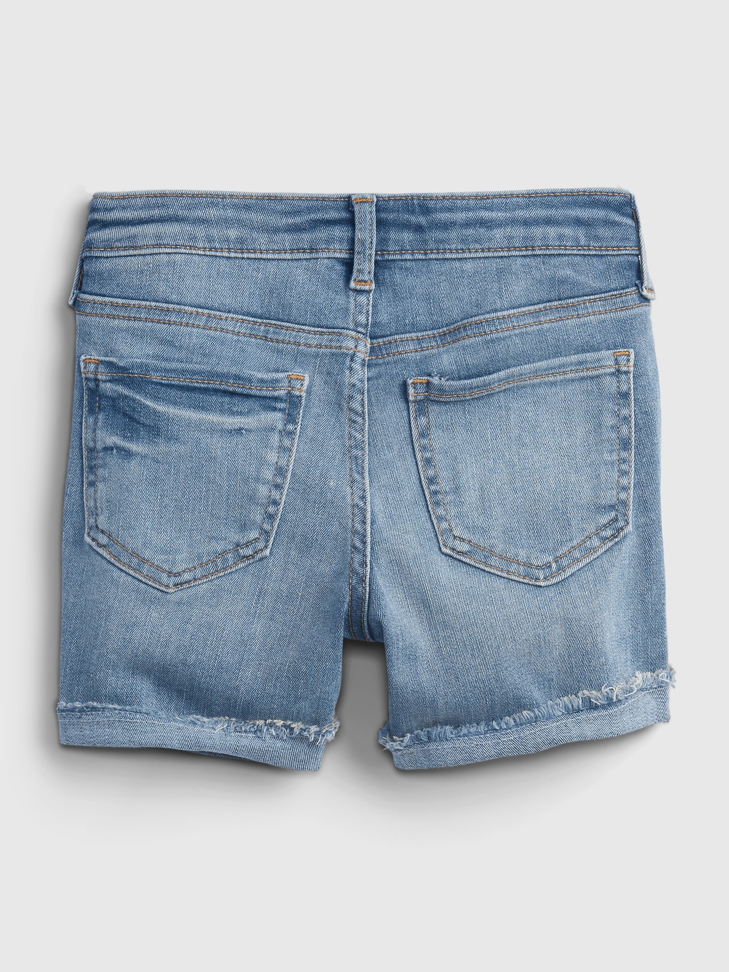 Kids Distressed Denim Midi Shorts with Stretch Gap