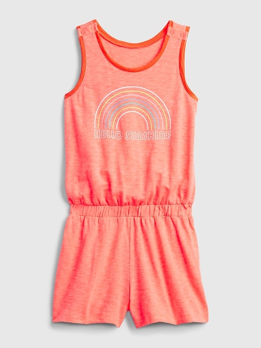1 of 8 showing, with the color neon coral sprint of product Kids Graphic Romper