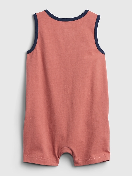 2 of 8 showing, with the color earthenware red of product Baby Wave Graphic Shorty One-Piece