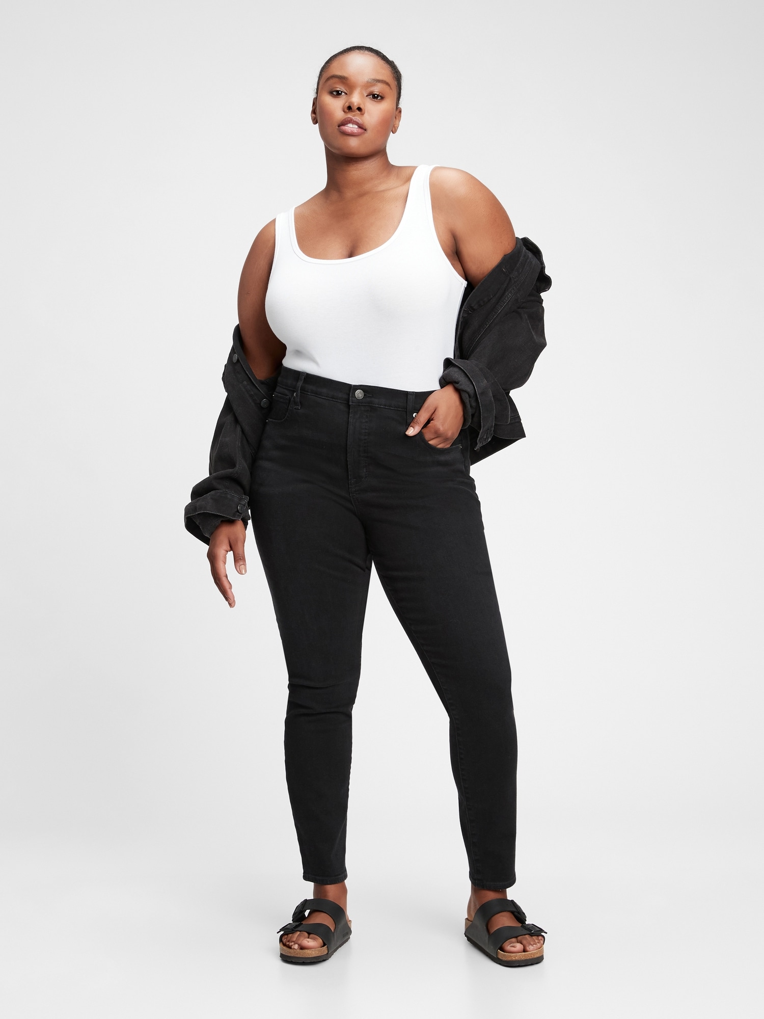 high rise true skinny jeans with washwell