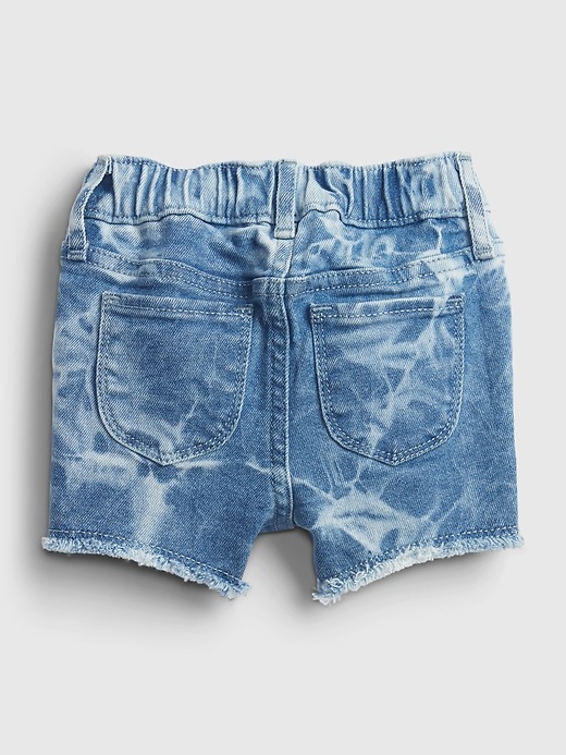 Image number 2 showing, Toddler Elasticized Pull-On Tie-Dye Denim Shortie Shorts with Stretch