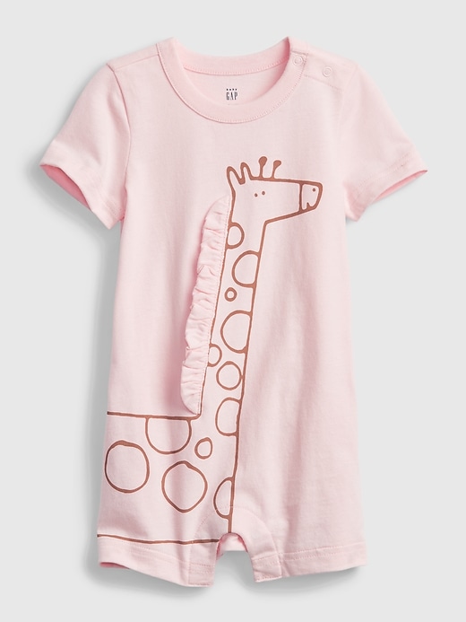 1 of 8 showing, with the color cherry blossom of product Baby 3D Graphic Shorty One-Piece