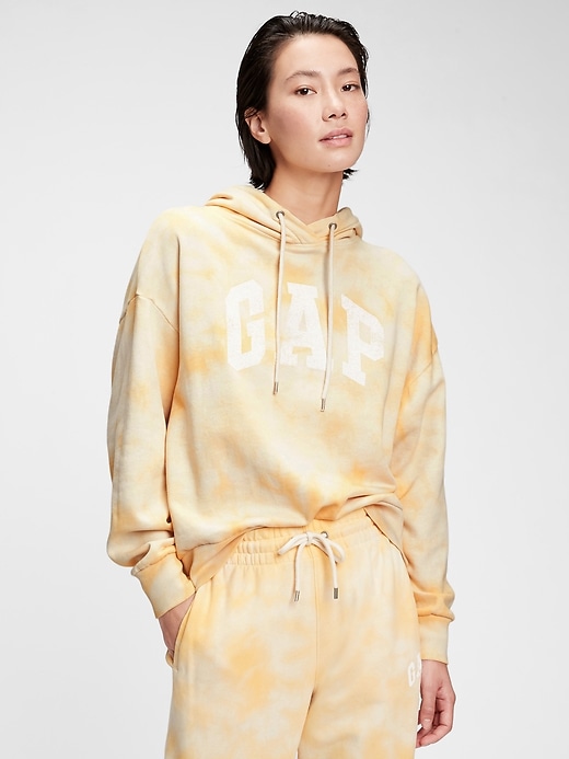 1 of 8 showing, with the color YELLOW TIE DYE of product Gap Logo Easy Hoodie