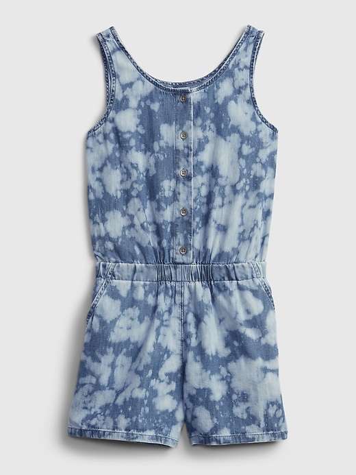 1 of 8 showing, with the color navy tie dye of product Kids Tie-Dye Denim Romper