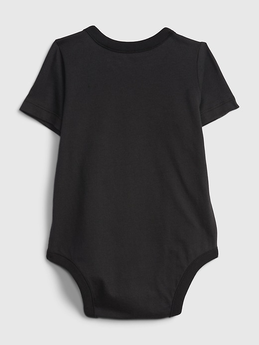 2 of 8 showing, with the color black of product babyGap &#124 Friends Logo Bodysuit