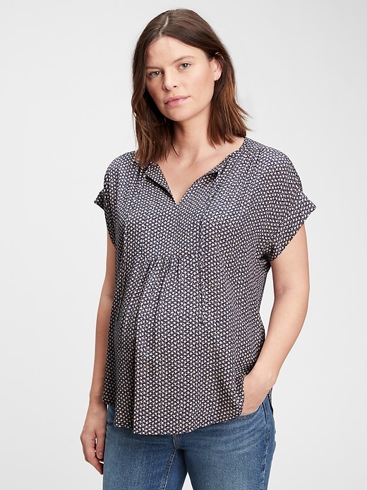 View large product image 1 of 1. Maternity Popover Bib Top