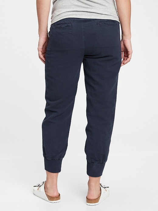 2 of 8 showing, with the color navy of product Maternity Full Panel Ribbed Joggers