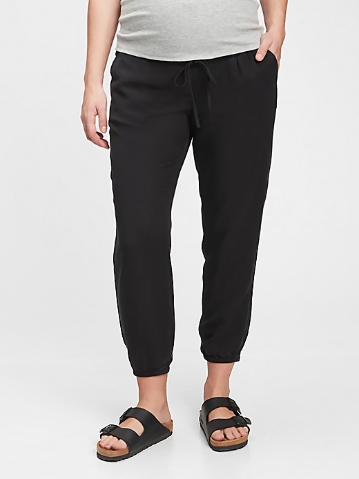 View large product image 1 of 1. Maternity Pull-On Joggers in TENCEL&#153 Lyocell