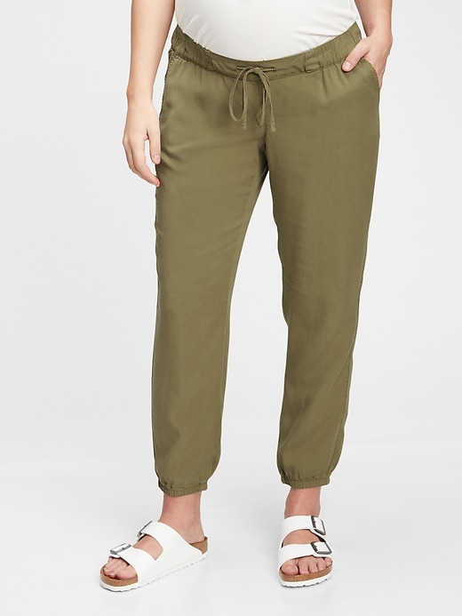 Image number 1 showing, Maternity Pull-On Joggers in TENCEL&#153 Lyocell