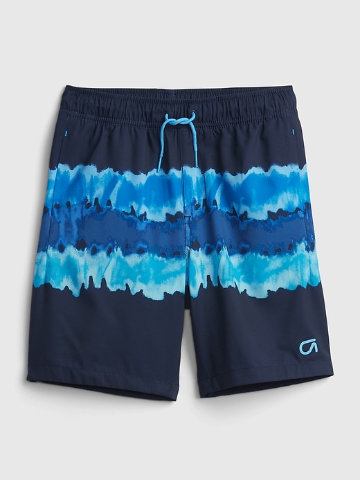 1 of 8 showing, with the color blue tie dye of product GapFit Kids Quick Dry Shorts