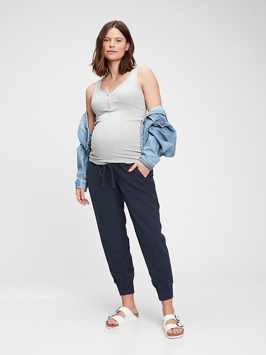 Image number 4 showing, Maternity Full Panel Ribbed Joggers