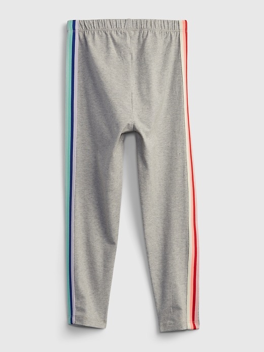 2 of 8 showing, with the color light heather gray of product Kids Organic Cotton Cropped Leggings