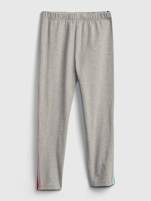 1 of 8 showing, with the color light heather gray of product Kids Organic Cotton Cropped Leggings