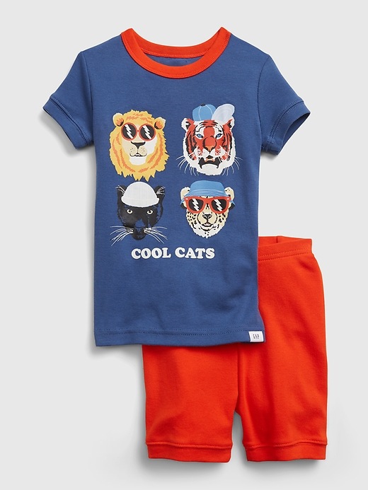 Image number 1 showing, babyGap 100% Organic Cotton Cool Cats Short PJ Set