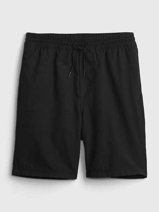 2 of 8 showing, with the color true black of product Teen Recycled Liner Pull-On Shorts