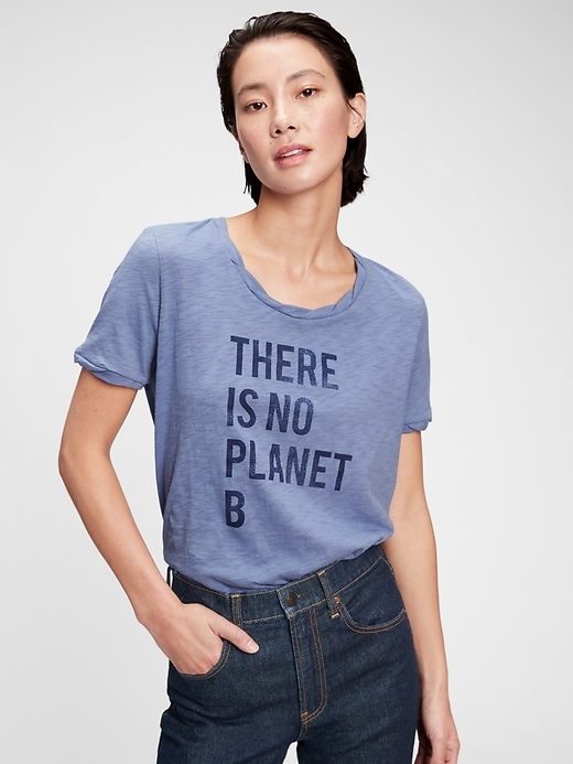 1 of 8 showing, with the color larkspur blue of product Gen Good Graphic T-Shirt