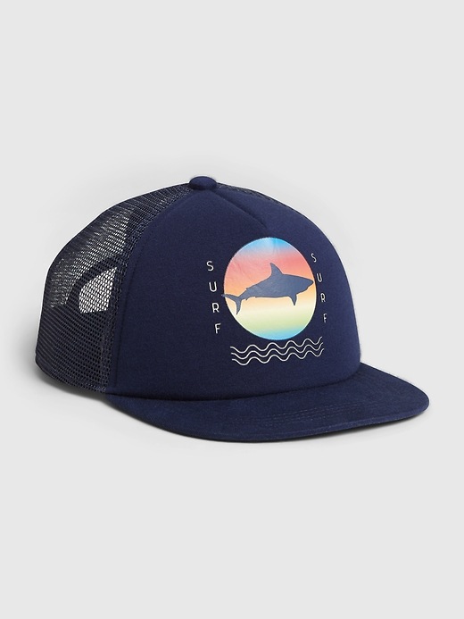 View large product image 1 of 1. Kids Graphic Trucker Hat