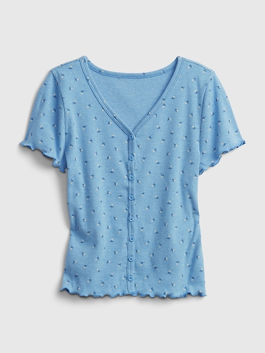 2 of 8 showing, with the color light blue heather of product Teen V-Neck Top