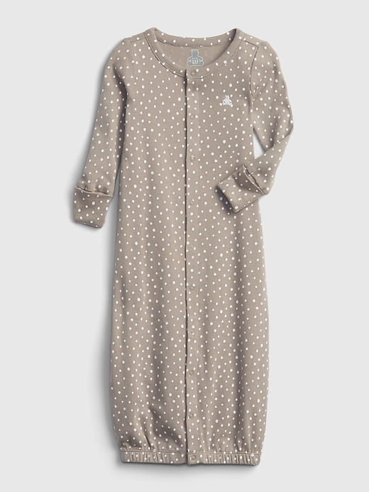 1 of 8 showing, with the color quail of product Baby 100% Organic Cotton First Favorite Convertible Sleep Gown