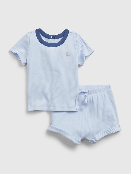 1 of 8 showing, with the color wan blue of product Baby First Favorite Outfit Set