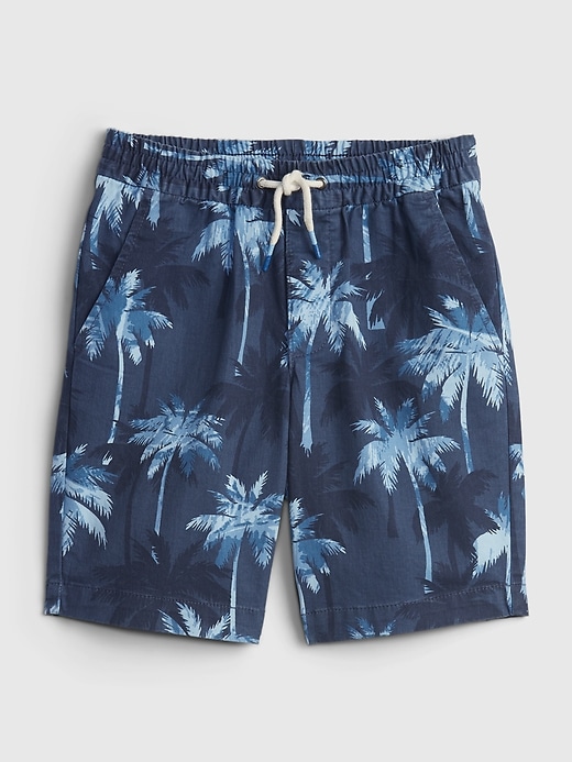 1 of 8 showing, with the color navy print of product Kids Easy Pull-On Shorts