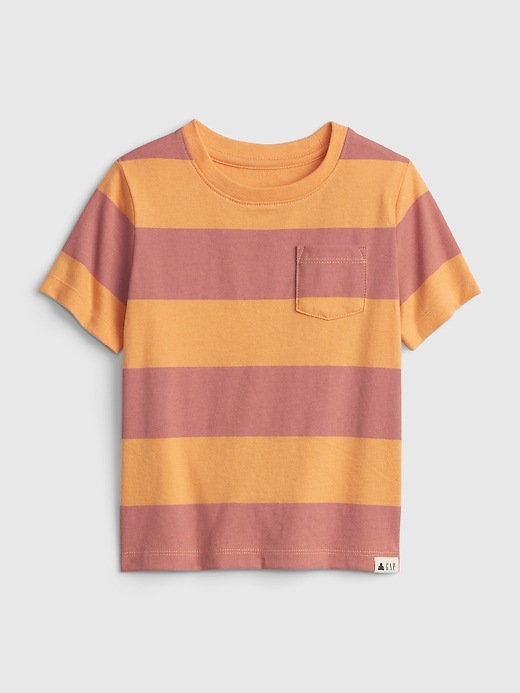 1 of 8 showing, with the color orange sun of product Toddler 100% Organic Cotton Mix and Match Stripe T-Shirt