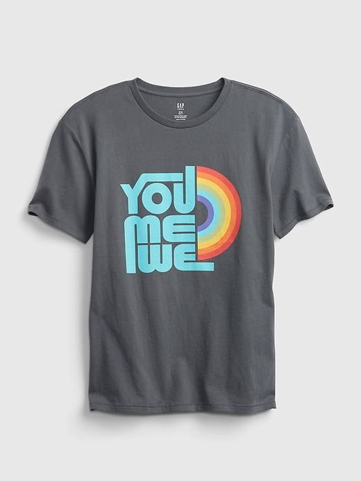 2 of 8 showing, with the color blue slate of product The Gap Collective Pride Teen 100% Organic Cotton T-Shirt