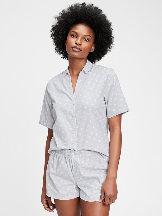 View large product image 1 of 1. Poplin Pajama Shirt