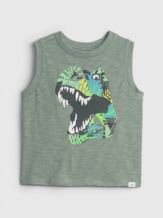 1 of 8 showing, with the color gasoline green of product Toddler Graphic Tank Top