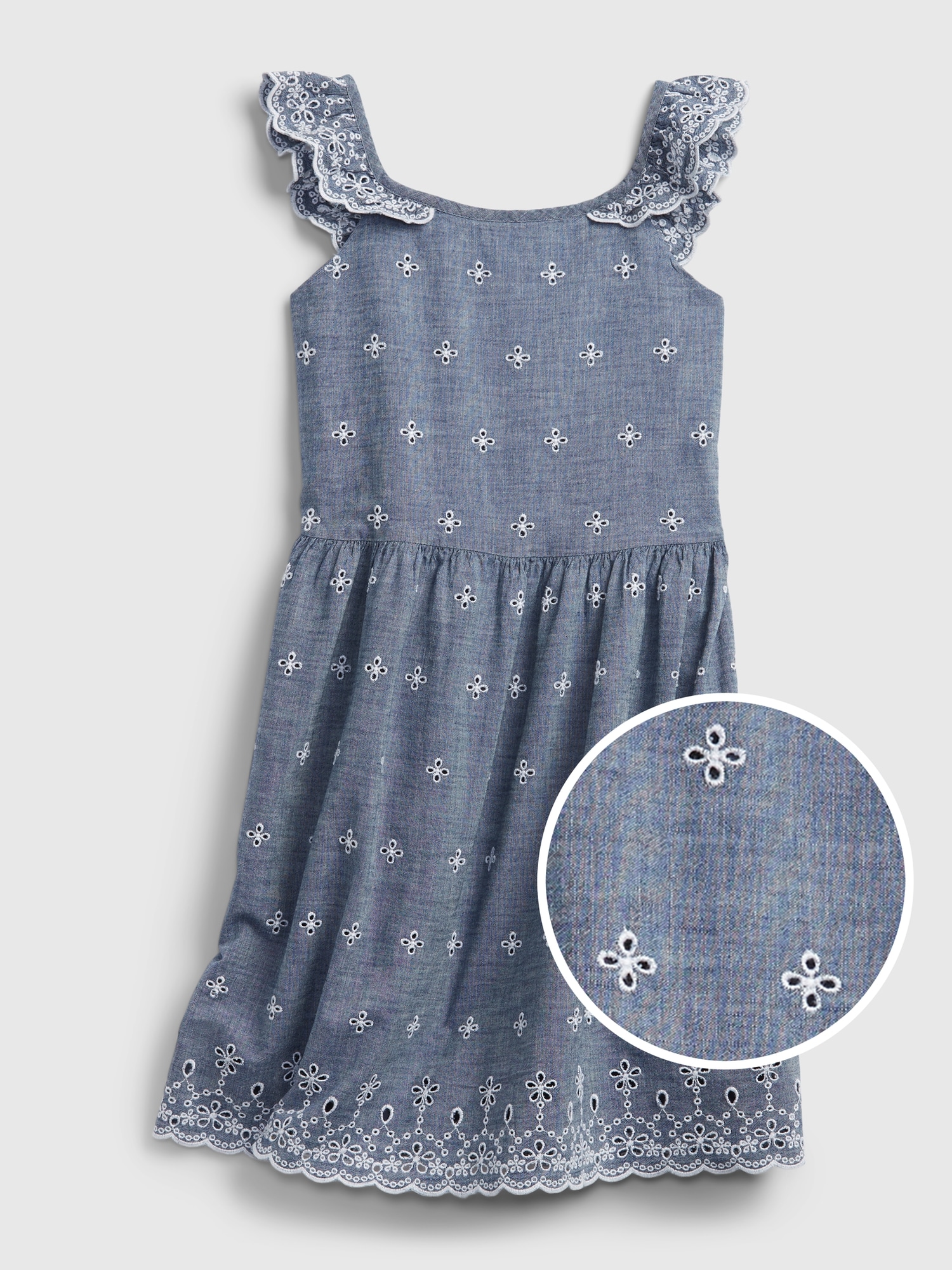 Kids Eyelet Chambray Dress Gap