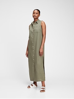gap maxi shirt dress