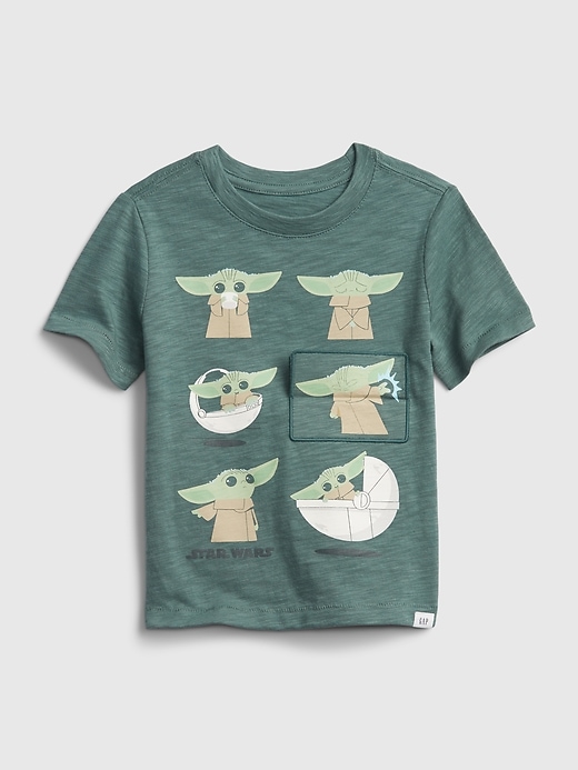 2 of 8 showing, with the color district green of product babyGap &#124 Star Wars™ Flippy Graphic T-Shirt