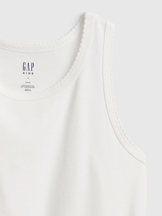 2 of 8 showing, with the color new off white of product Kids 100% Organic Cotton Sleep Tank Top